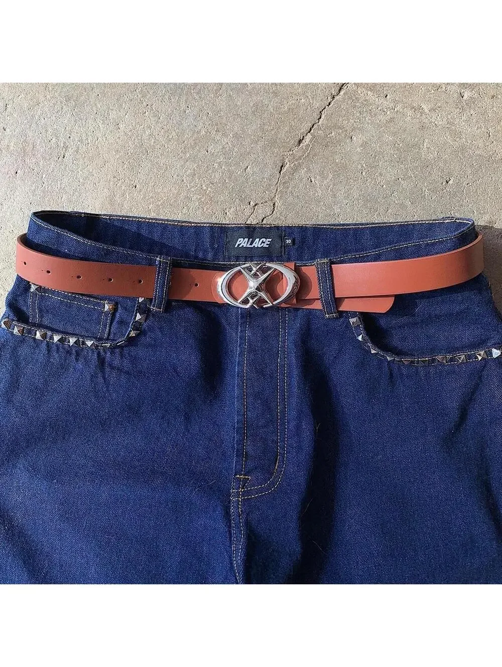 Vintage Y2K Brown Punk Star Moon Belt
